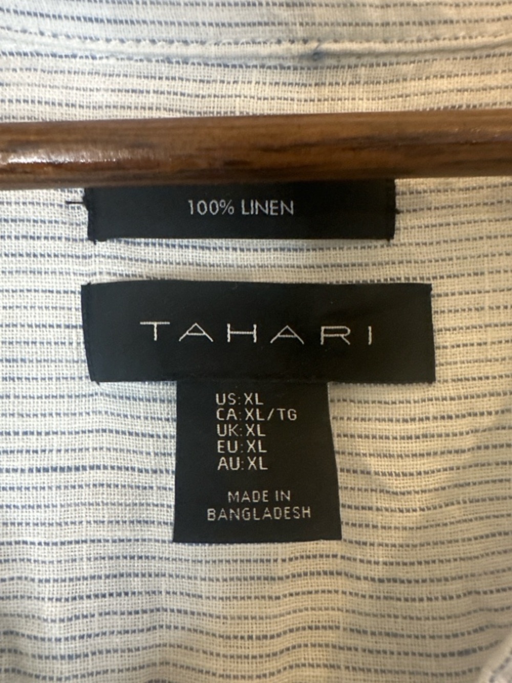 Tahari Soft Gray Pinstripe Button-Up Shirt - Picture 4 of 7